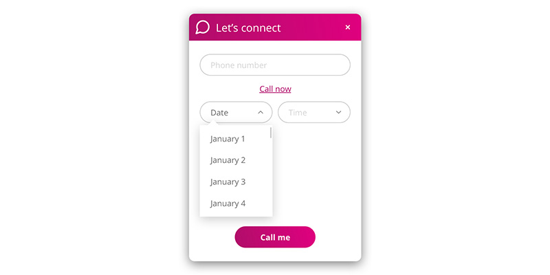 The Web2Call phone widget